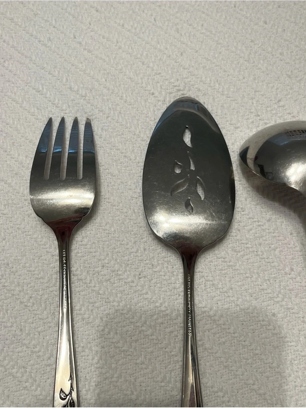Oneida Community My Rose Silver Floral-Handle Serving Flatware Set